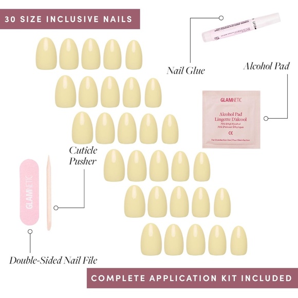 Glamnetic Press On Nails Pastel Yellow - Picture 3 of 8